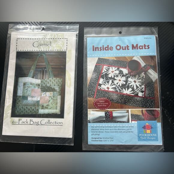 Set of Two- Sewing Project Patterns- Place Mats and Bag- accessories - Picture 4 of 4